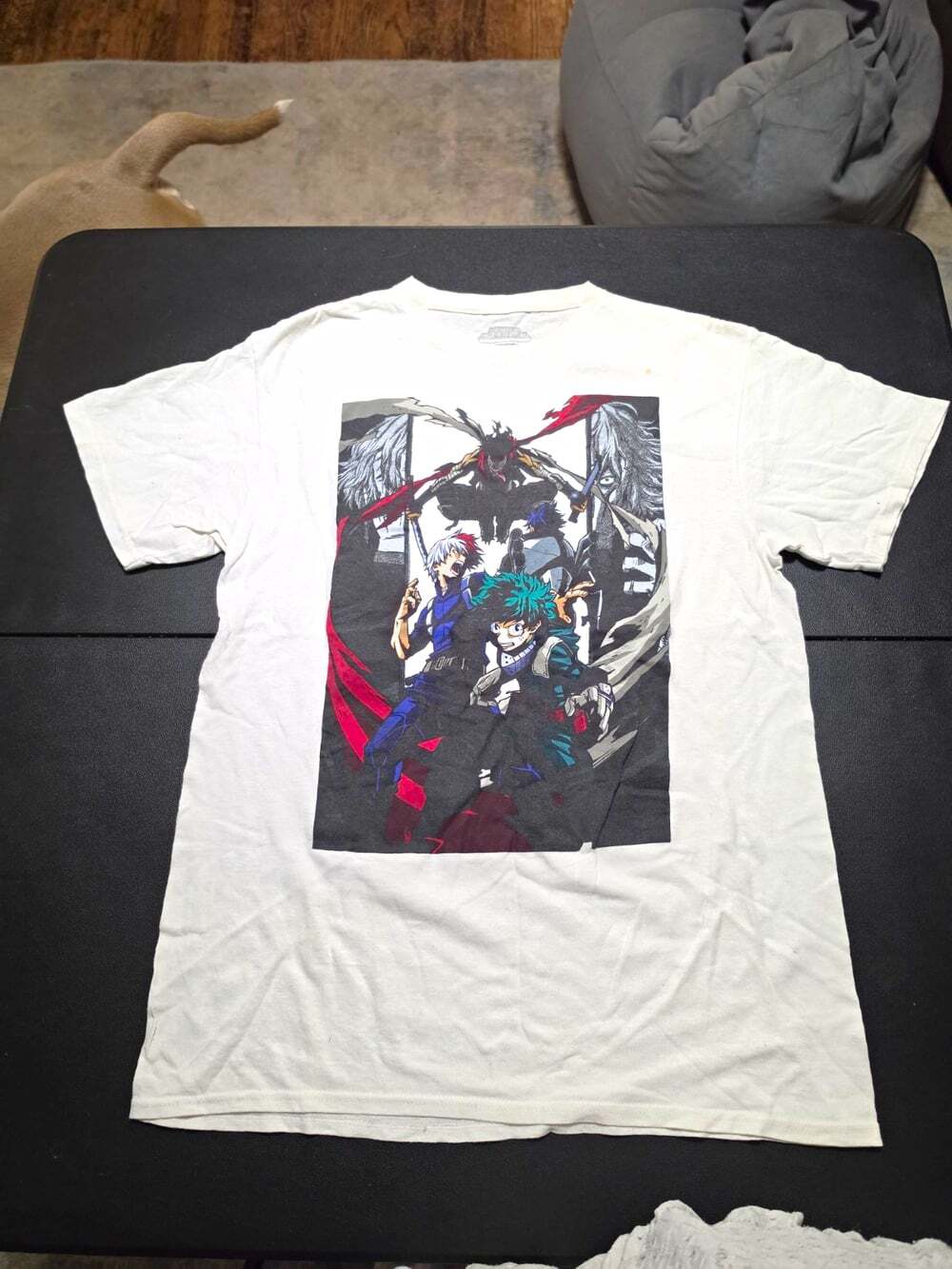 FUNimation My Hero Academia Deku Men’s M White Graphic Tee Tagless Crew Neck